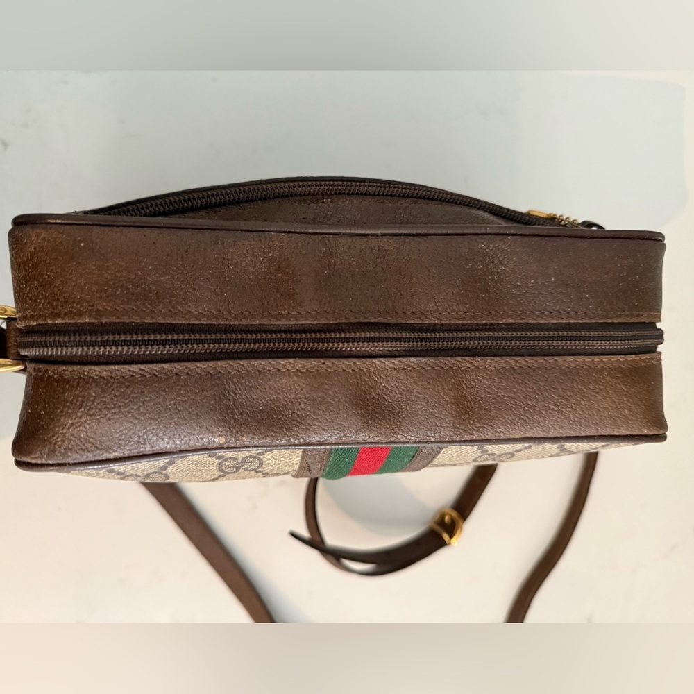 GUCCI Sherri Line GG Crossbody Ophedia Bag ~ Cloth & Leather PVC ~ VINTAGE - Picture 3 of 14